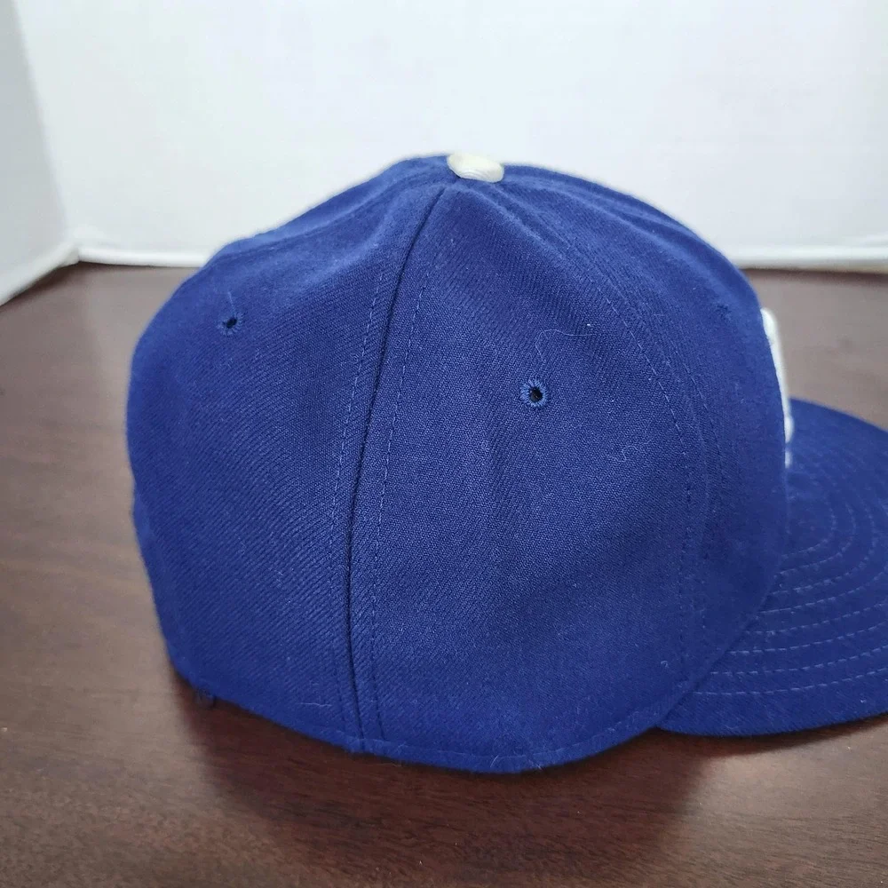 LOS ANGELES DODGERS NEW ERA MENS 7 1/2 BLUE MLB 59FIFTY FITTED ON-FIELD CAP EUC